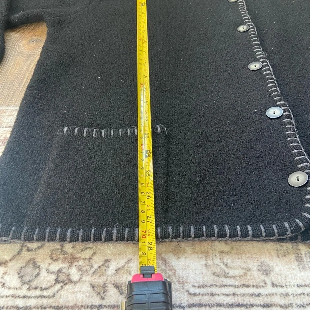 Vintage 100% Wool Black Cardigan Sweater - Picture 8 of 11